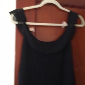 Tank ruffle collar silk top.